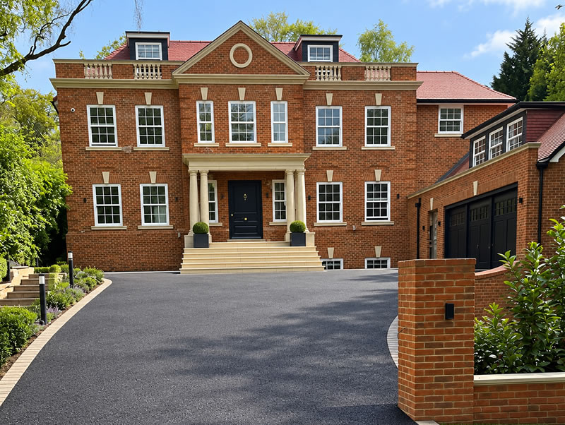 Finished residential tarmac driveway Ealing